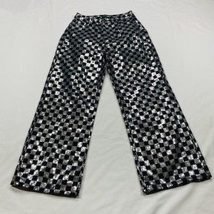 Fashion Nova Jeans Womens Size 7 Sequin Bling Black Silver Party Glam High Rise